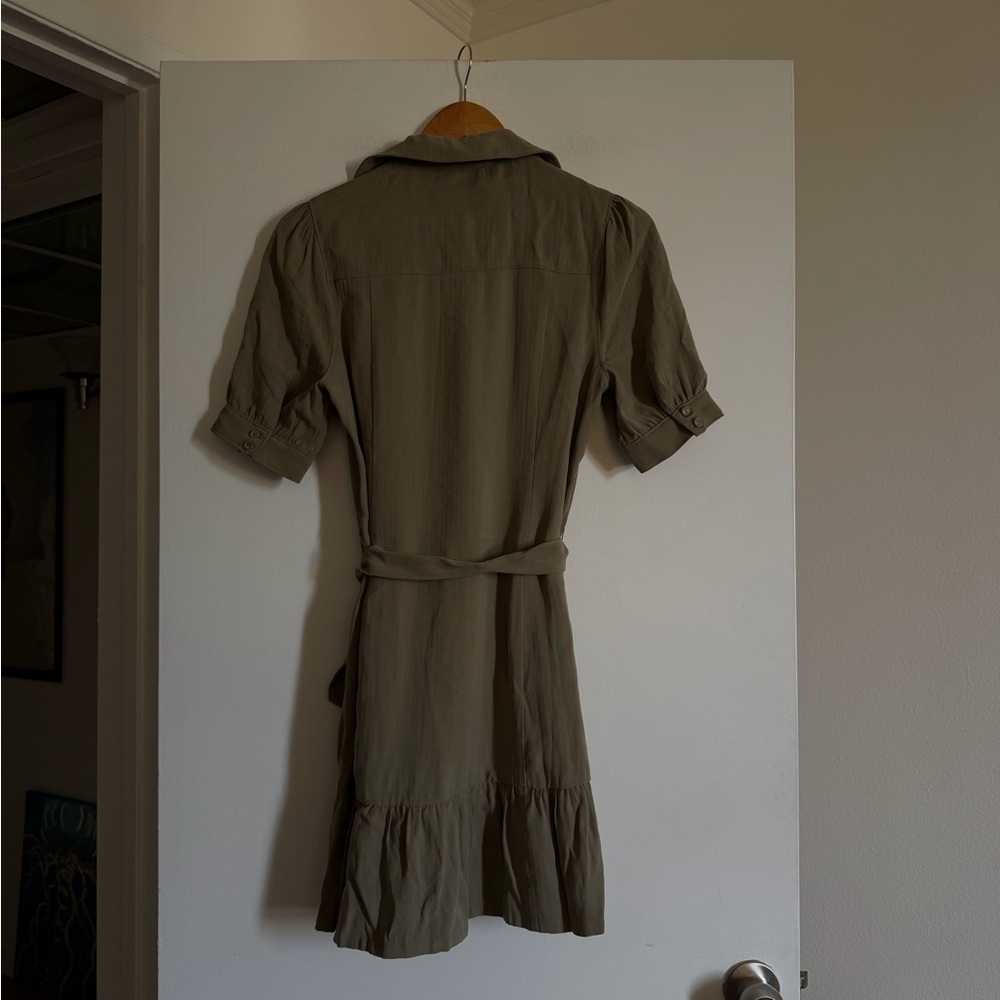 NWOT PAIGE Cactus Green Mayslie Button Down Mini Dress - Picture 7 of 11